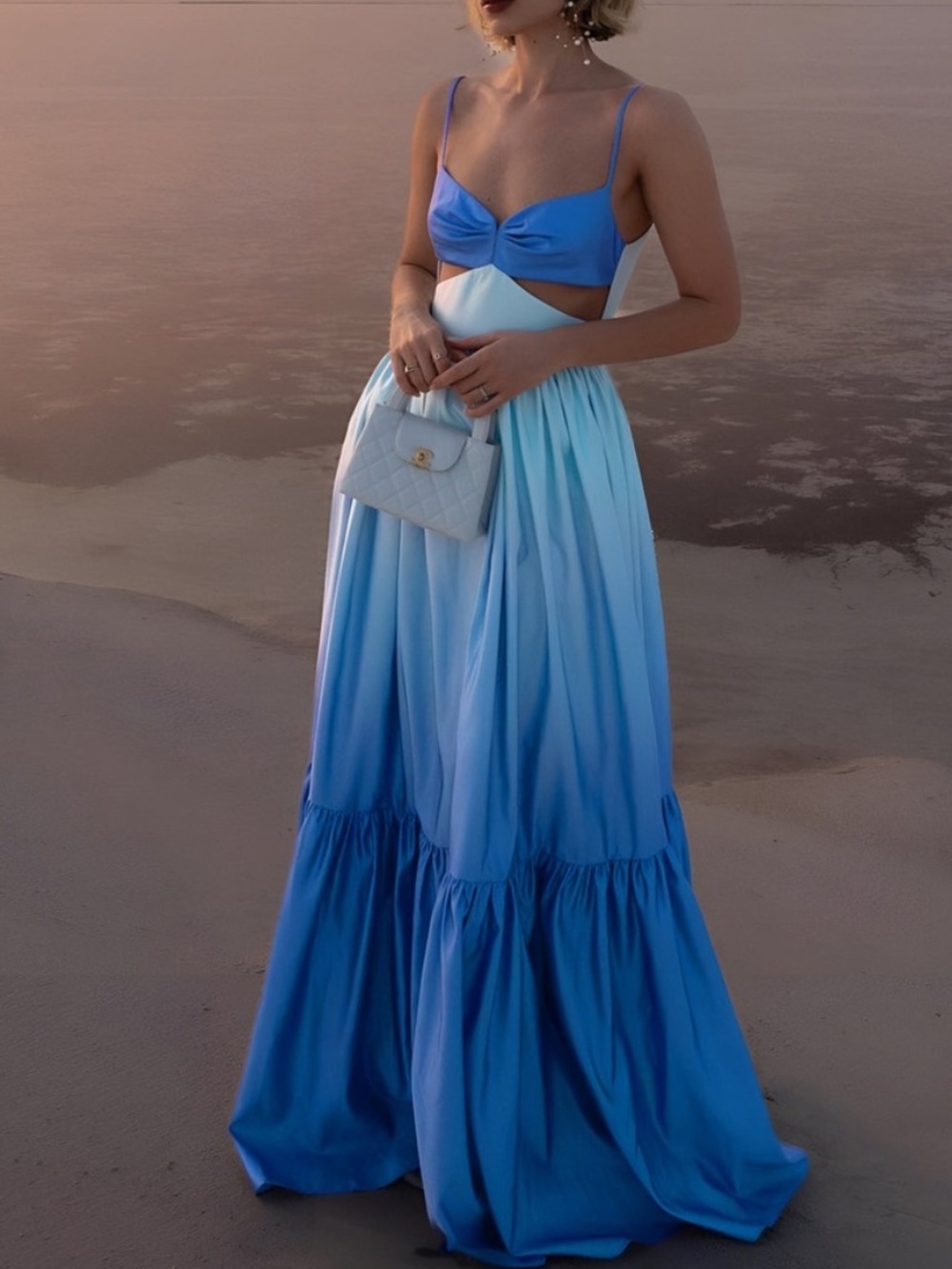 Commense Blue Ombre Maxi Dress Size Medium - Picture 4 of 9